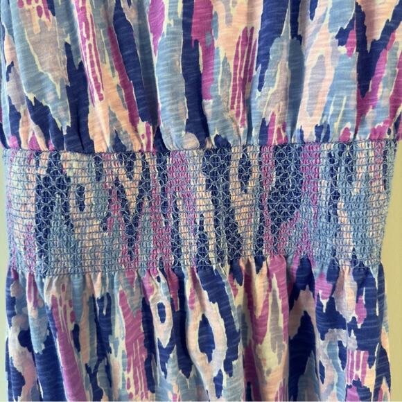 Lilly Pulitzer Tideline Dress Mini smocked waist a-line cotton blend Racerback - Picture 4 of 11